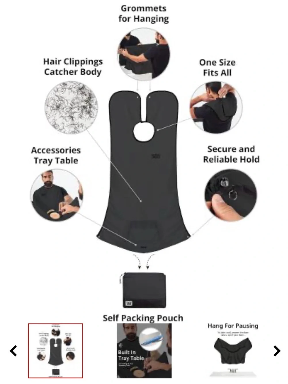 Beard Bib -Hair Clippings Catcher From SHARK TANK Sealed! NWT
